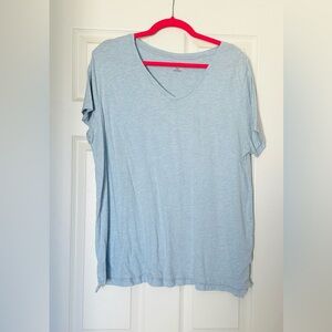 Eddie Bauer Soft Blue V-Neck Tee